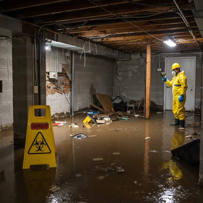 Flooded Basement Electrical Hazard in Oolitic, IN Property